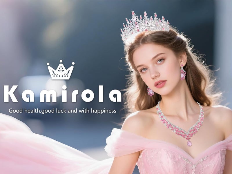 Kamirola Tiaras and Crowns for Women,Tiaras Earrings Necklace, Crystal Bridal Jewelry Set, Costume Party Halloween Prom Pageant Jewelry for Women (TR28) - Image 2